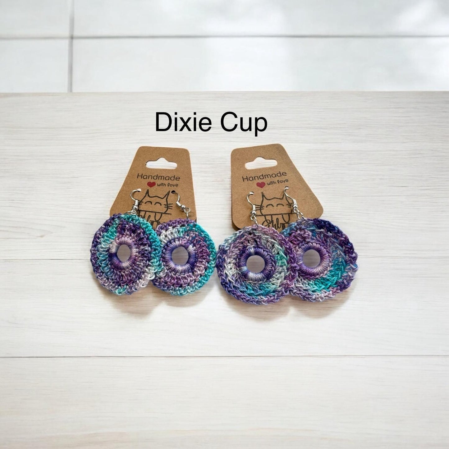 Multi-Colored Crochet Dangle Earrings