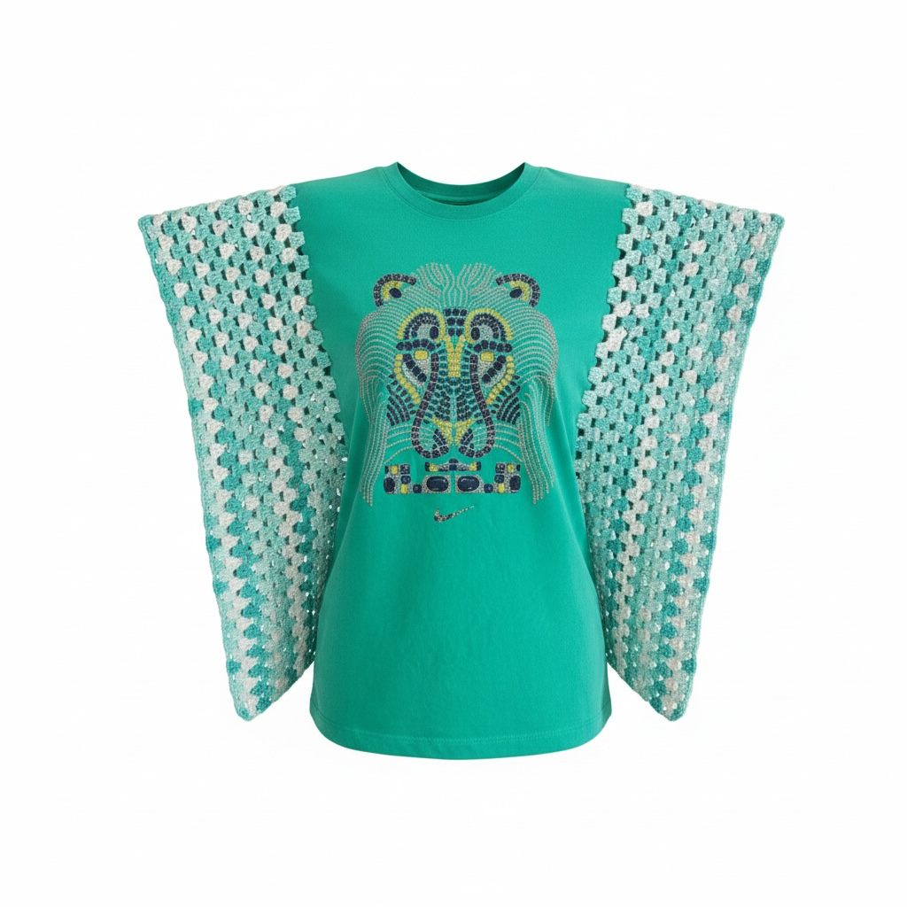 Lion T-shirt Poncho-one size