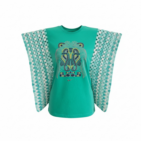 Lion T-shirt Poncho-one size