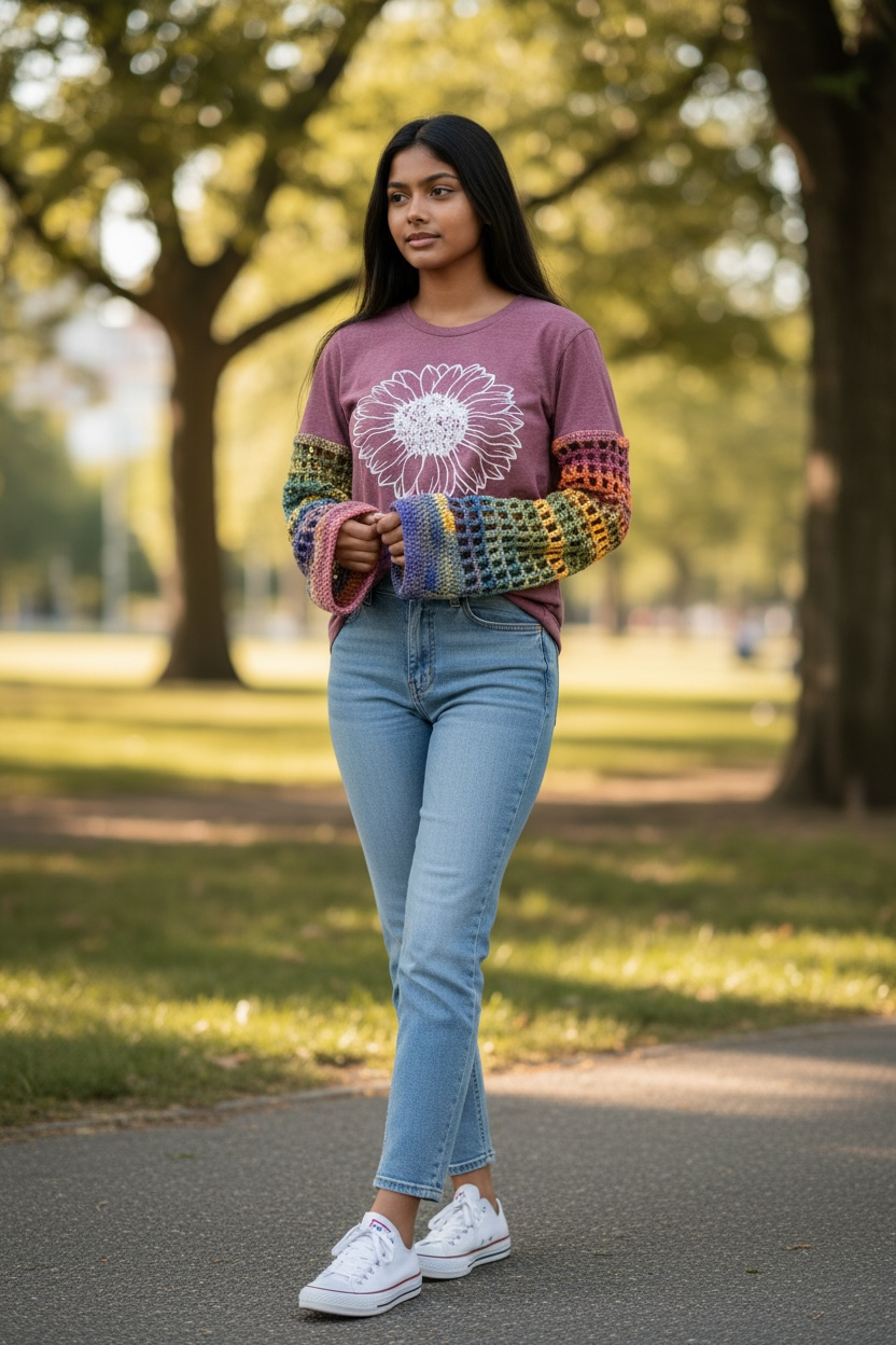 Sunflower Fishnet Tee - Size Youth Small/Ladies XS