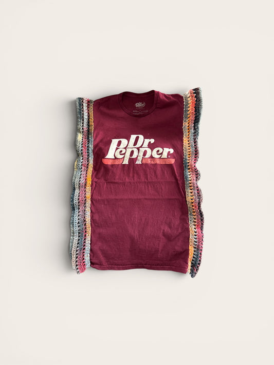 Dr.Pepper Up Cycled Crop Sleeve Tee - Medium