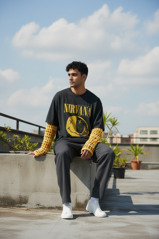 Nirvana Fishnet Tee - Size X-Large