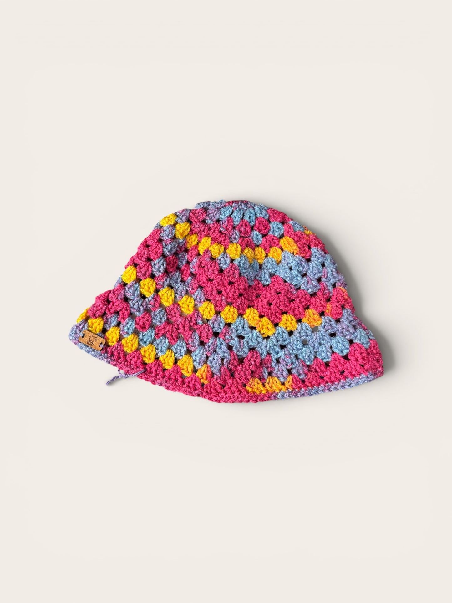 Slouchy Pride Colors Crochet Granny Square Bucket Hat
