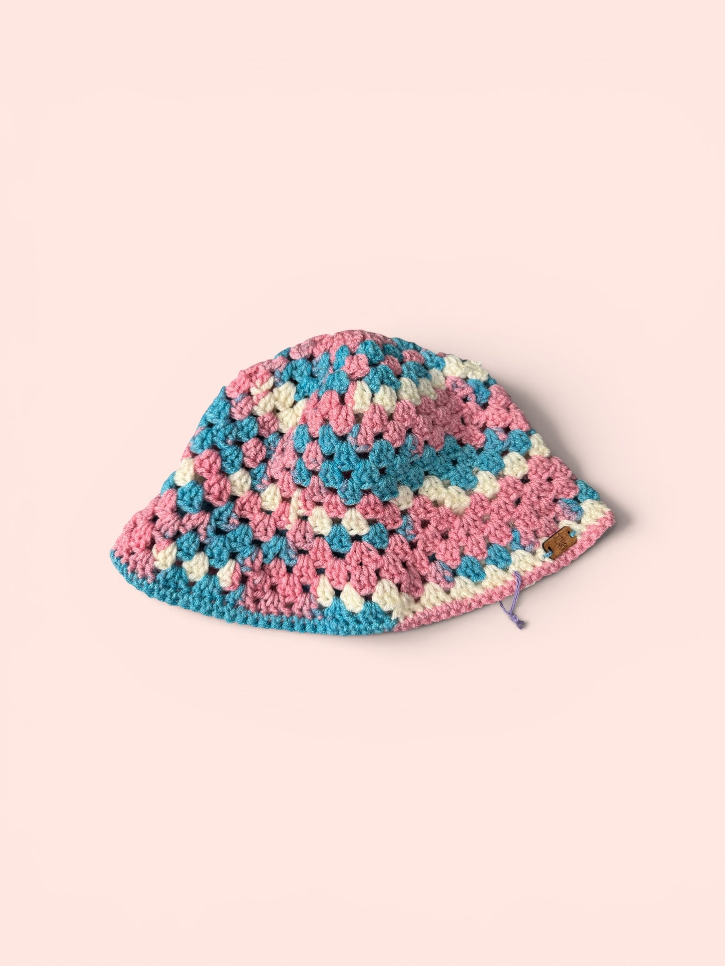 Slouchy Pride Colors Crochet Granny Square Bucket Hat