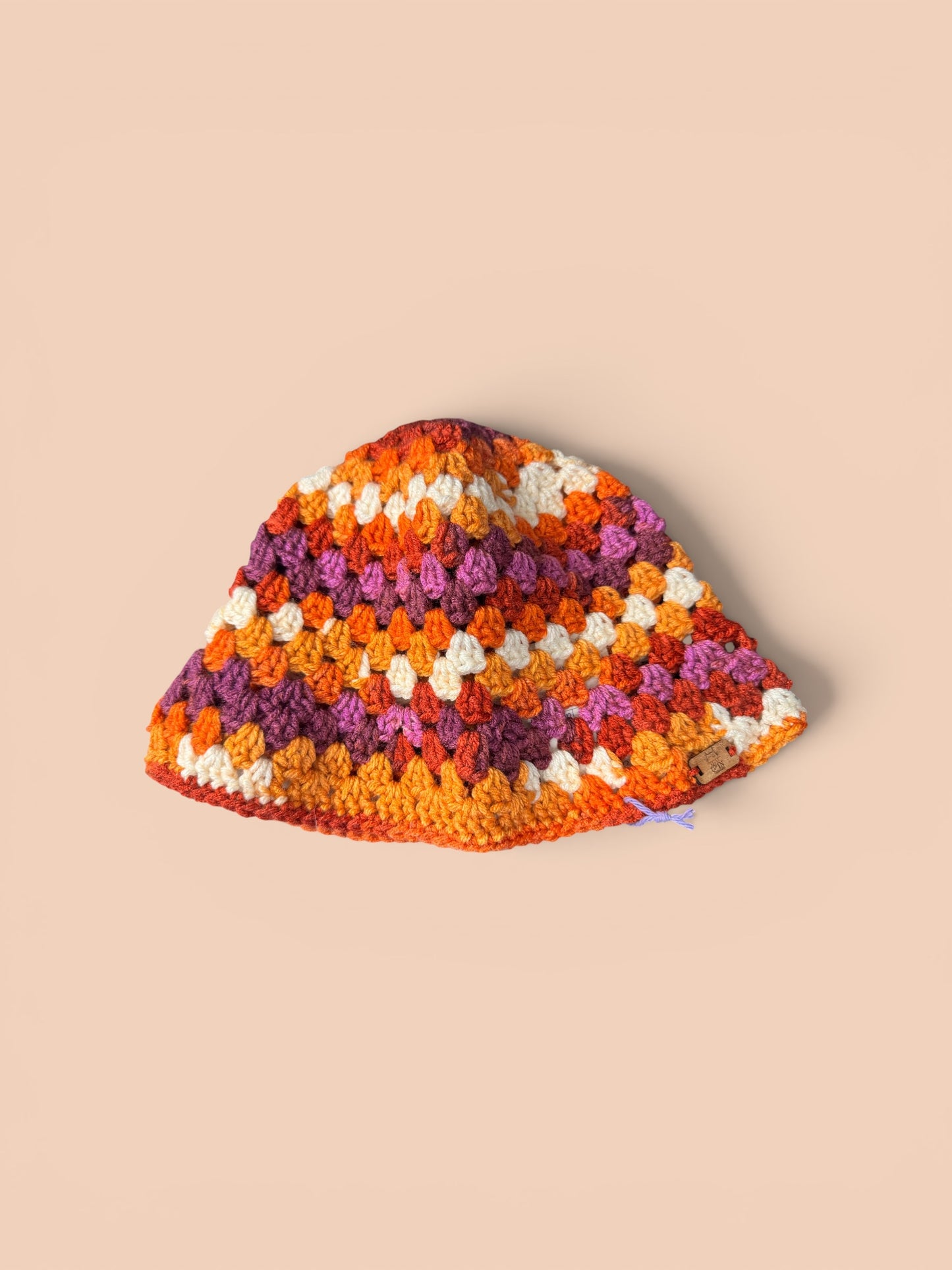 Slouchy Pride Colors Crochet Granny Square Bucket Hat