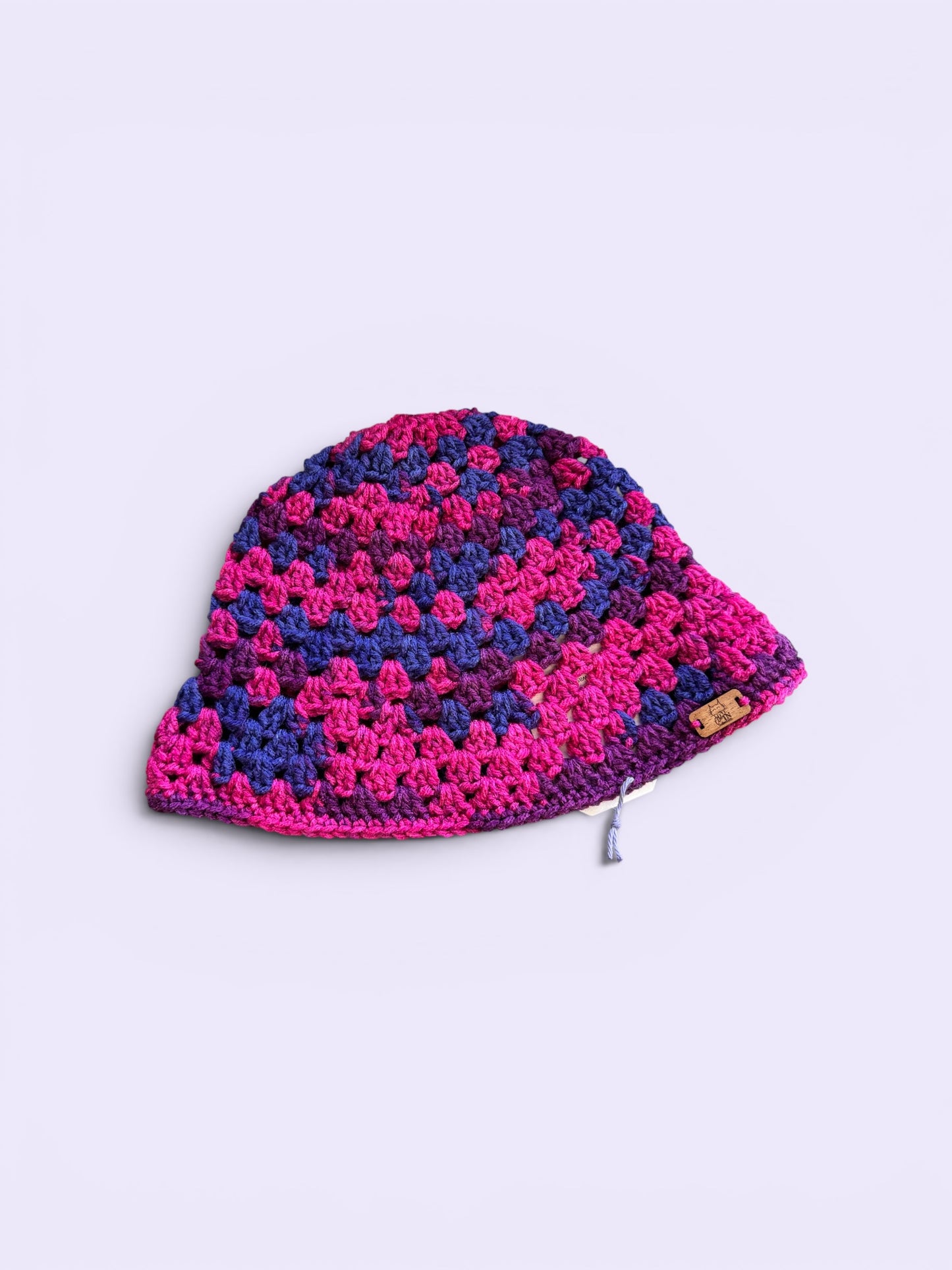 Slouchy Pride Colors Crochet Granny Square Bucket Hat
