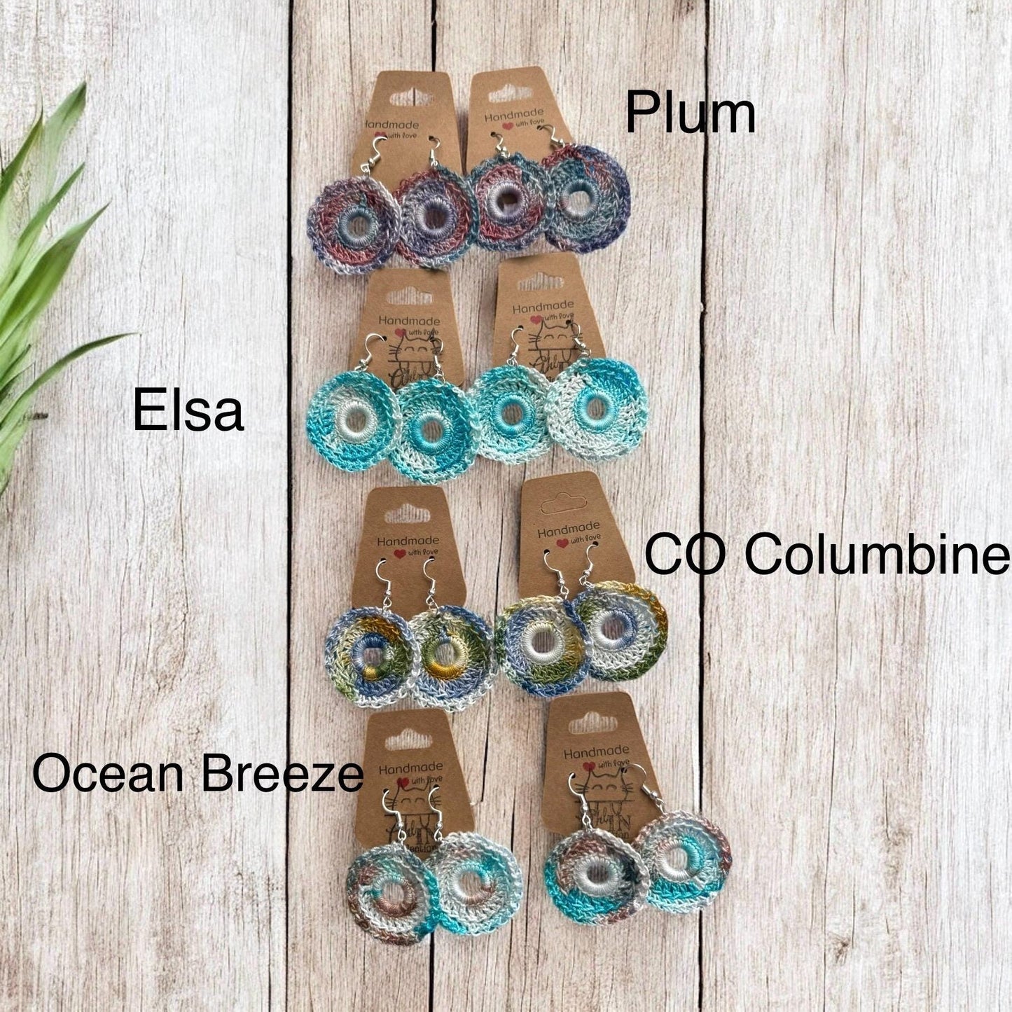 Multi-Colored Crochet Dangle Earrings