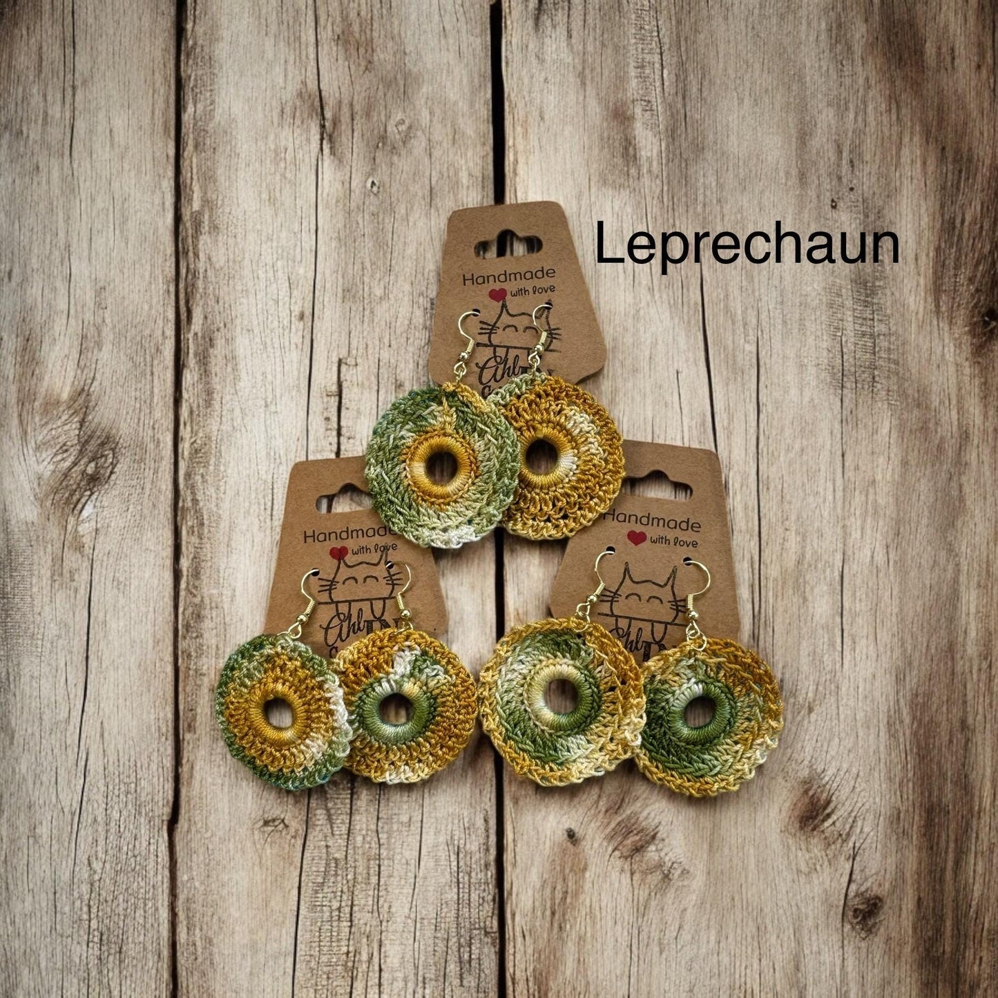 Multi-Colored Crochet Dangle Earrings
