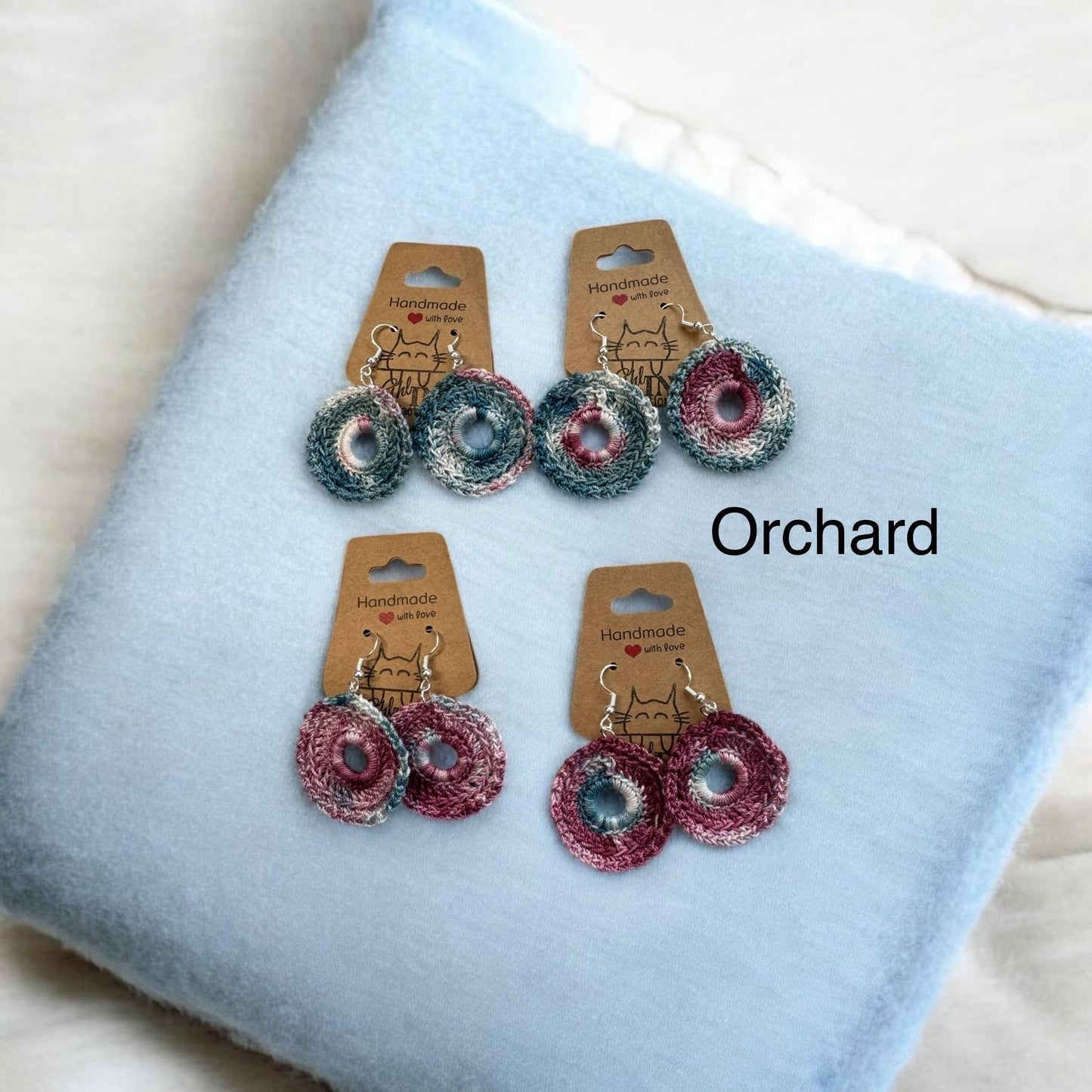 Multi-Colored Crochet Dangle Earrings
